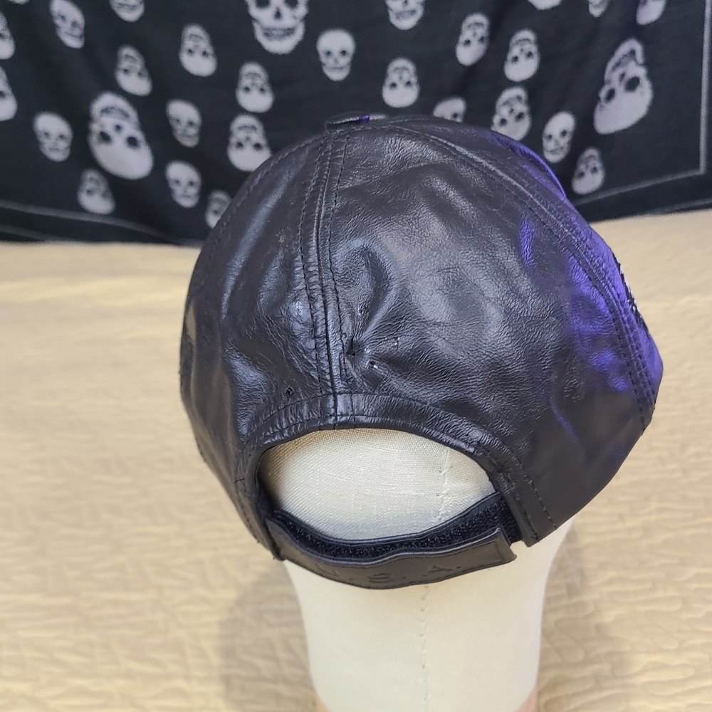 Vintage Sturgis North Dakota 2005 motorcycle bike rally leather strapback hat - Picture 4 of 8